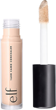 e.l.f. Hydrating Camo Concealer Lightweight Full Coverage Long Lasting Conceals Corrects Covers Hydrates Highlights Satin Finish 25 Shades AllDay Wear 0.20 Fl Oz, Light Beige, 1 count - clara