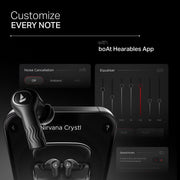 boAt New Launch Nirvana Crystl, Transparent Case,Spatial Audio, ANC(32dB), 100Hrs Battery,4Mics ENx, Dual Pair,App Support, Bluetooth Earbuds, TWS Ear Buds Wireless Earphones with mic (Quantum Black)