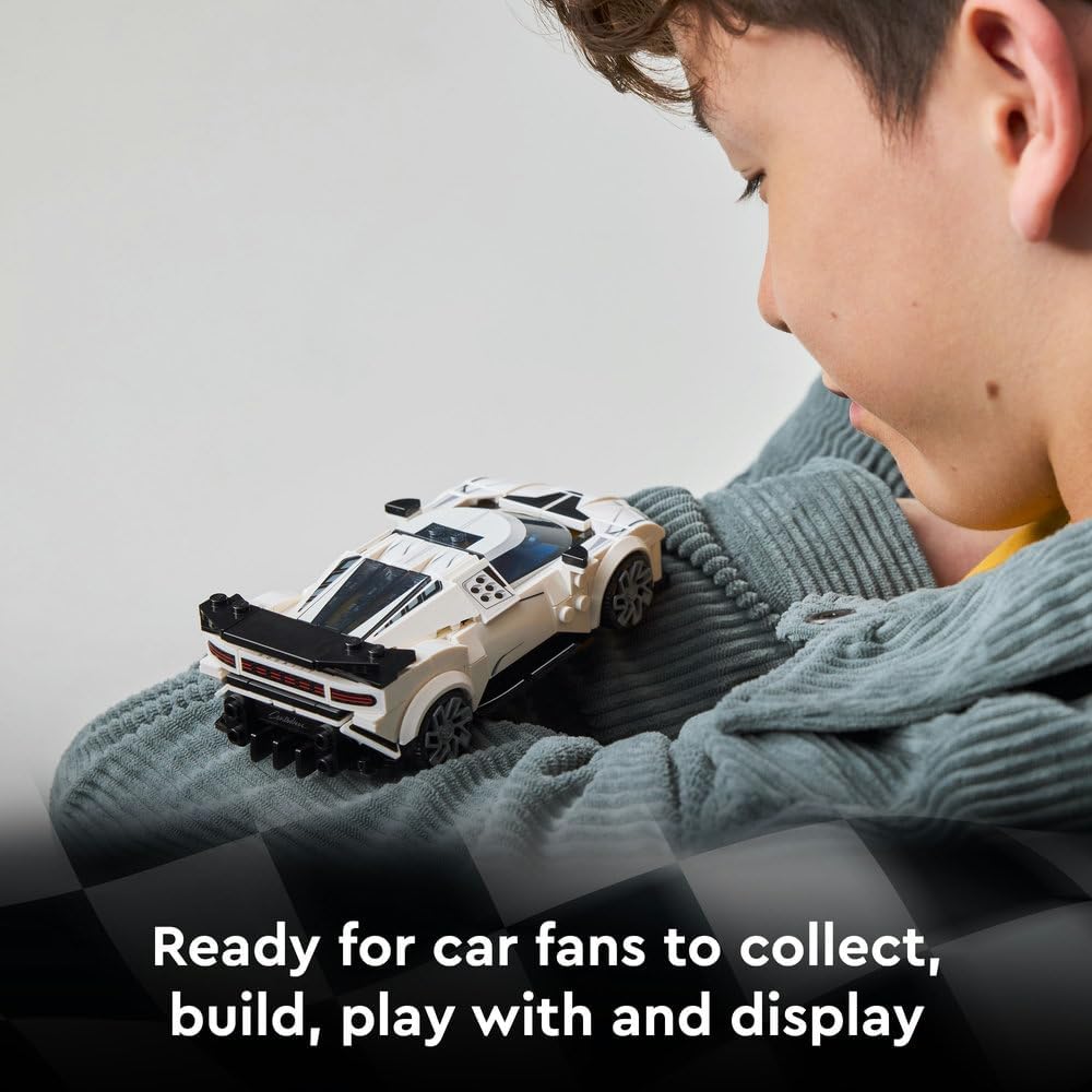 Speed Champions Bugatti Centodieci Hyper Sports Car Toy - Car Model Kit with a Driver Minifigure - Birthday Gift for 9+ Year Old Boys - 77240