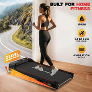 PowerMax Fitness VibroPad 3.5 HP BLDC Motorized 4 in 1 Vibration Walking Pad Treadmill for Home Use 8% Manual Incline with Remote Control Top Speed 6kh/h LED Display Running Surface 900x385mm