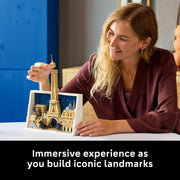 Architecture Paris City of Love - DIY Miniature Model Kit for Adults - Home Decor 3D Wall Art w/Iconic Parisian Landmarks Incl. Eiffel Tower - Gift Idea - 21064