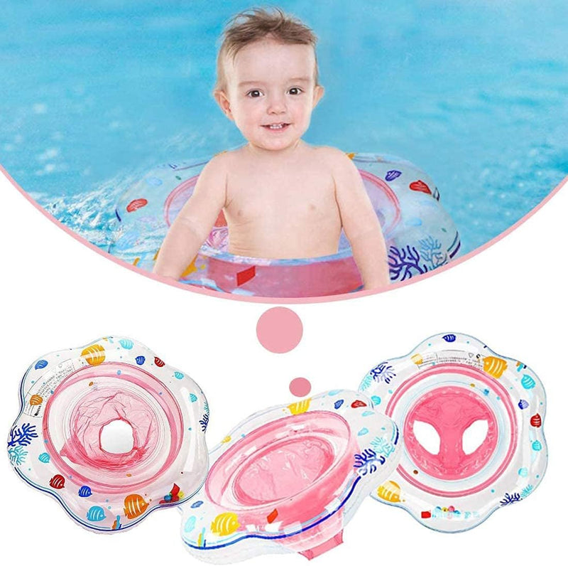 SKEIDO Baby Double Airbags Floating PVC Inflatable Baby Swim Float Seat Swimming Ring -Pink