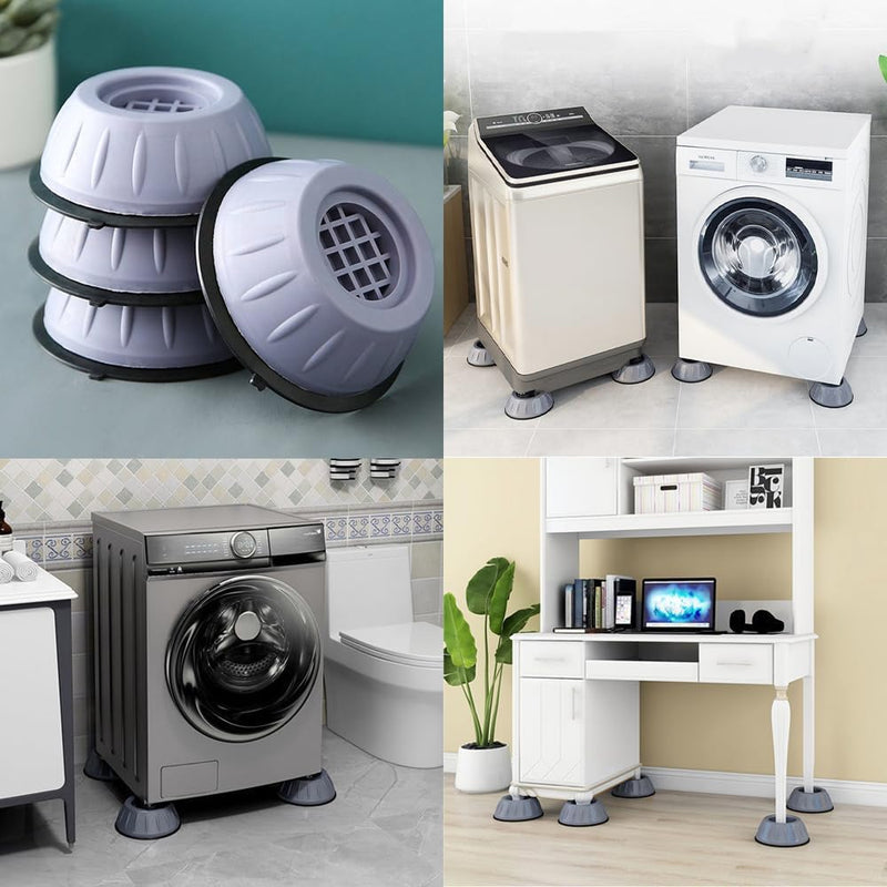 HEXAR Anti Vibration Pads for Washing Machine Shockpads for Washer Dryer Anti-Vibration Pads, Anti Slip Vibration And Noise Reducing Rubber Feet Pads for Washing Machine 4pc Set