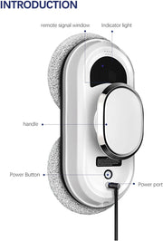 AI Window Cleaning Robot with 5600Pa Suction Dual Spiral Heads, 3 Smart Modes, UPS Safety System, Remote Control for High-Rise & Large Windows (6x4m) - 31*25*16cm
