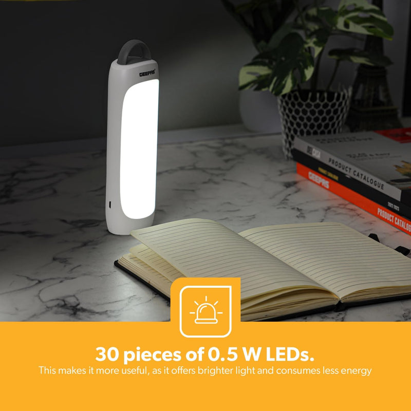 Geepas Rechargeable Emergency Lantern- GE51037/ Energy Efficient DesignPortable, Lightweight, Carry Handle 2 years warranty