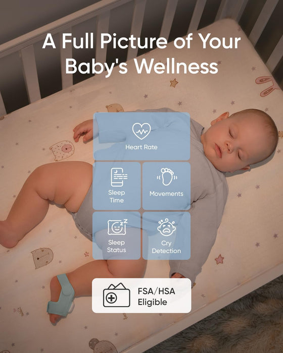 eufy Baby Smart Sock, Track Sleep Patterns and Heart Rate, Smart Baby Monitor, for Babies 0-18 Months, Use for 24 Hours