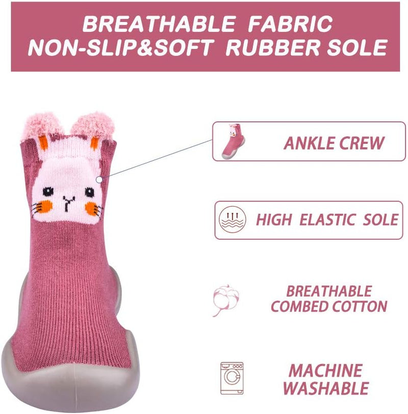 Baby Toddler Non-Skid Sock Shoes Indoor Slipper Breathable Cotton Mesh Lightweight Sole Infant Boy Girls Kids Children