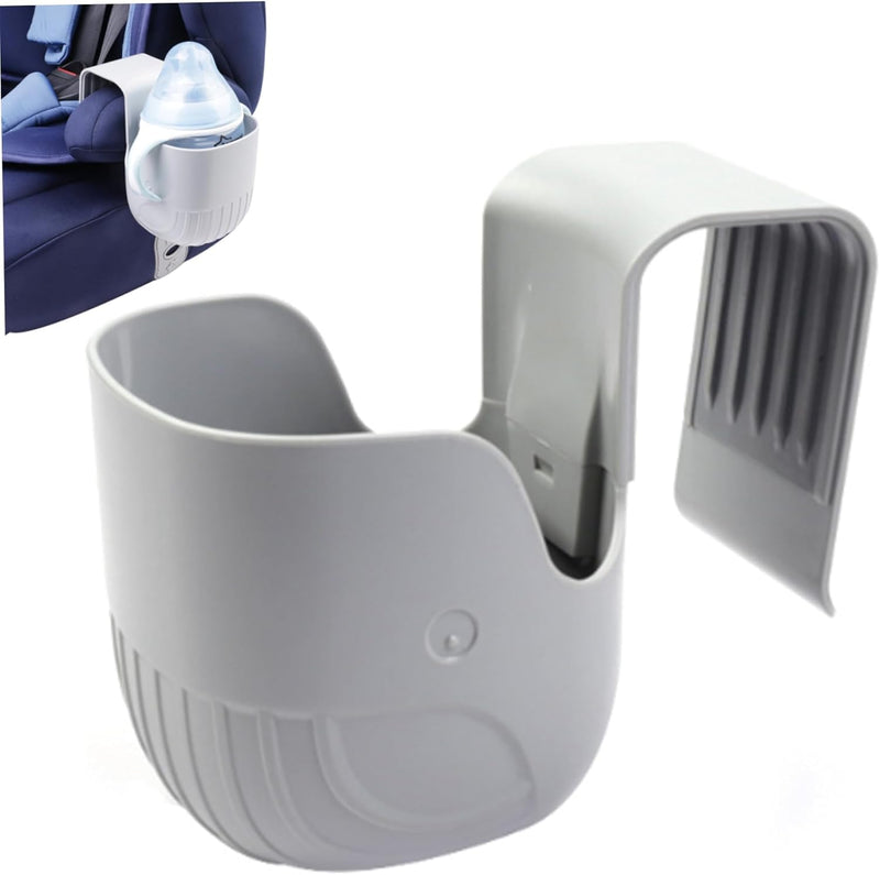 Car Seat Cup Holder, Drink Bottle Holder Child Safety, Seat Drink Holder Non-slip, Classic Gray Cup Organizer Portable, ABS Elastic Hook Cup Holder Universal Multi-purpose Cup Holder for Car Seat