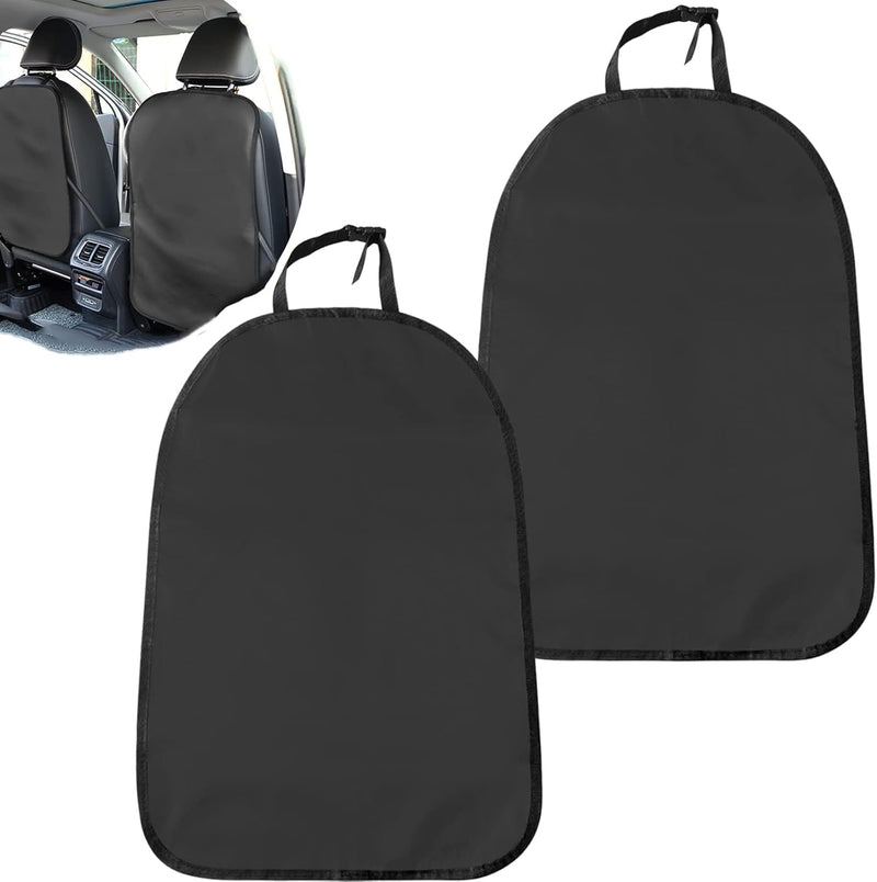 Azonee 2PCS Back Seat Protector for Car, Car Kick Mats, Waterproof Car Seat Protection from Dirt, Vehicle Back Seat Kids Safety Accessories, Universal Fit Automotive Interior Protectors (Black)