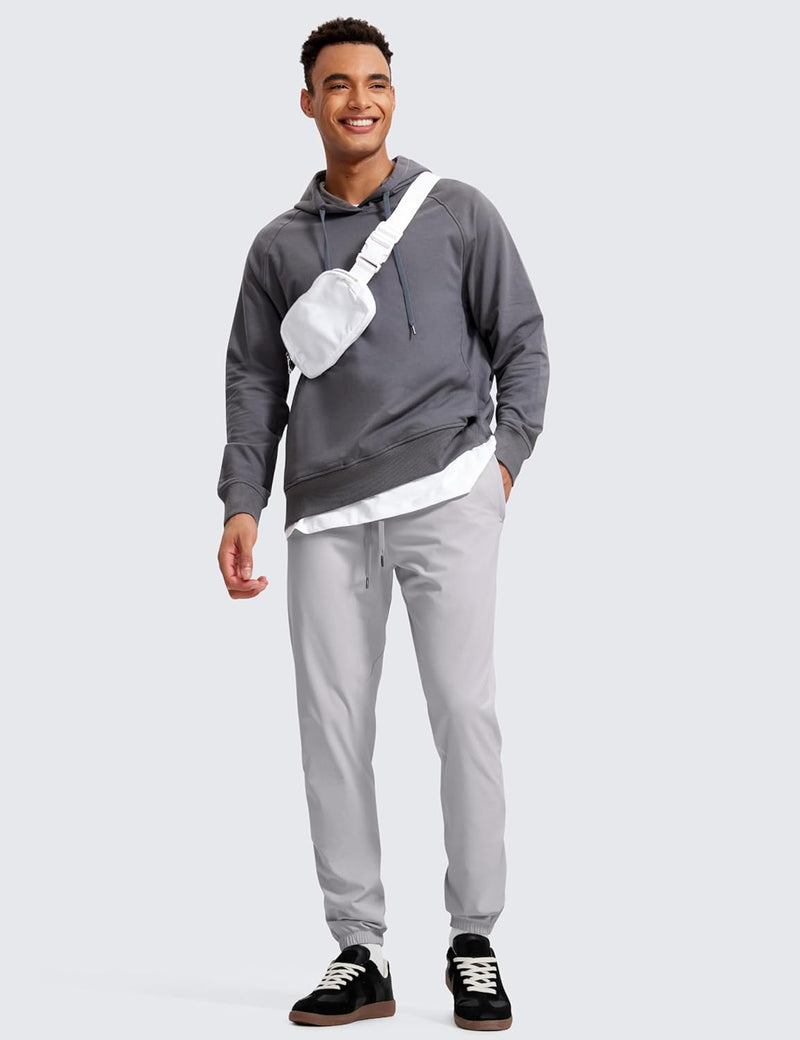 CRZ YOGA Men's Lightweight Jogger Pants - 30'' Elastic Stretchy Pants with Side Pockets
