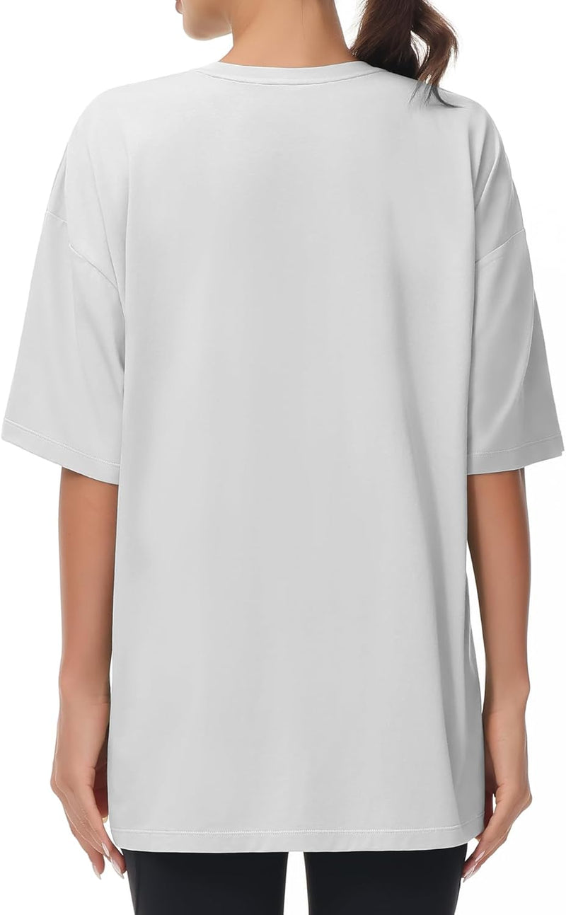 THE GYM PEOPLE Women's Casual Oversized T-Shirts Summer Crewneck Short Sleeve Workout Basic Tee Tops