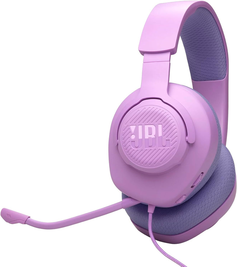 JBL Quantum 100 Wired Over-Ear Gaming Headset with a Detachable Voice-Focus Boom Mic, QuantumSOUND Signature, Lightweight Headband, Memory Foam Ear Cushion, PC and Gaming Console Compatible - Black - Purple Quantum 100 M2