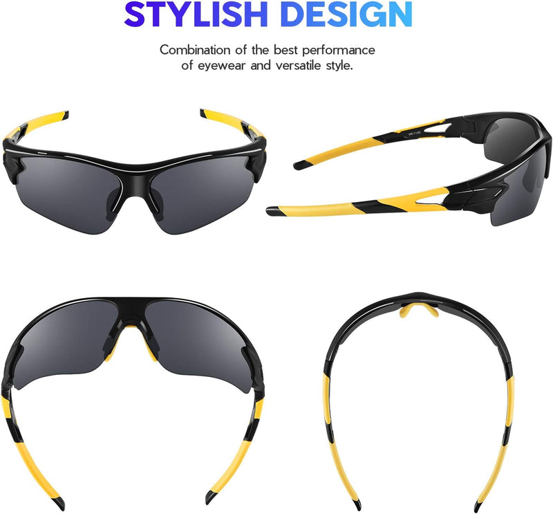 Polarized Sports Sunglasses for Men Women Youth Baseball Fishing Cycling Running Golf Motorcycle Tac Glasses UV400