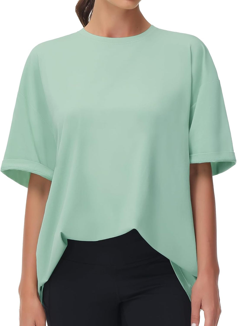 THE GYM PEOPLE Women's Casual Oversized T-Shirts Summer Crewneck Short Sleeve Workout Basic Tee Tops