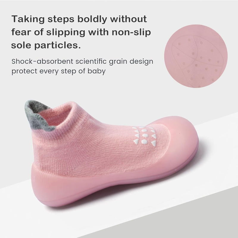 Bearbay Baby Sock Shoes Baby Walking Shoes Infant Non-Slip Breathable Slippers with Soft Rubber Sole Baby Boys Girls Sneakers