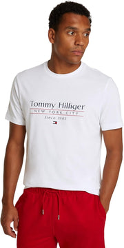 mens HILFIGER CENTER STACK TEE S/S T-Shirt - White
