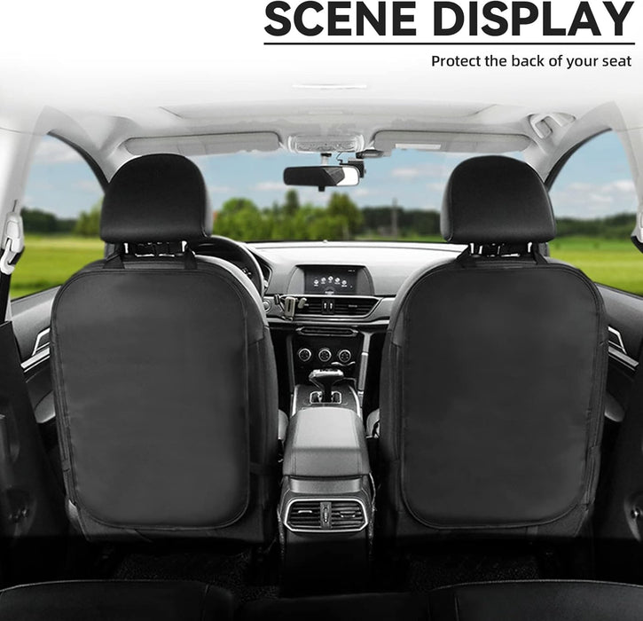 Azonee 2PCS Back Seat Protector for Car, Car Kick Mats, Waterproof Car Seat Protection from Dirt, Vehicle Back Seat Kids Safety Accessories, Universal Fit Automotive Interior Protectors (Black)