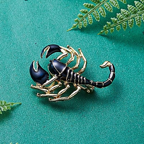 Scorpion Brooch Painting Animal Alloy Insect Enamel Personality Gorgeous Brooch Pin For Women And Men Jewelry Clothes Badge Decor Black