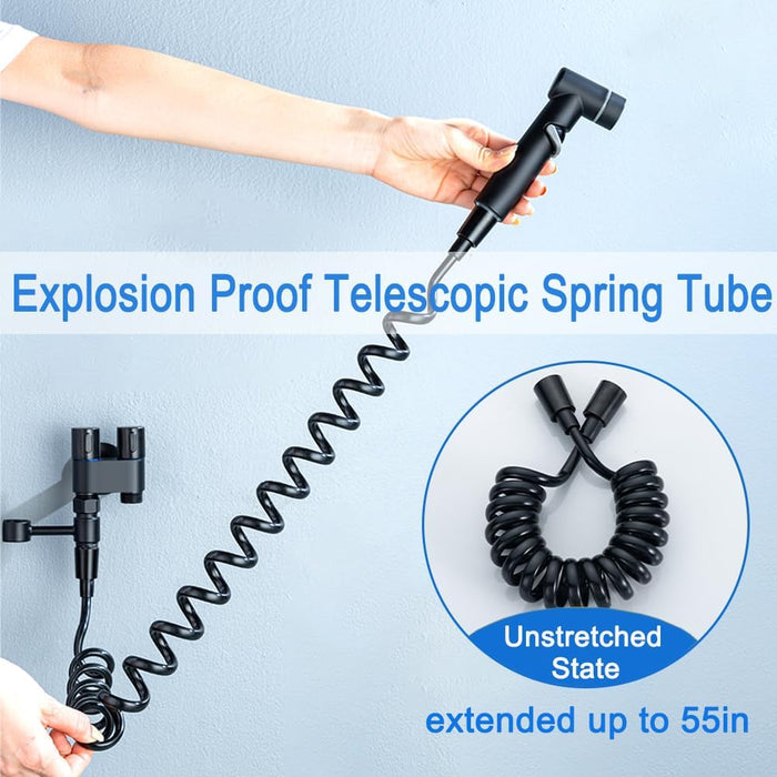 NALACAL 1-in-2-out Dual Control Valve, Mini Toilet Faucet Sprayer Kit Handheld Bidet Spray Butt Washer Sprayer Butt Washer Sprayer Mini Bidet Faucet Sprayer for Pet Bath/Personal Hygiene/Bathroom