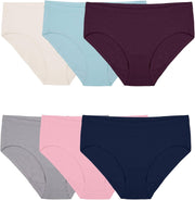 womens Fit for Me Women's Microfiber Briefs, 6 Pack Underwear (pack of 6) - Hipster - Modal - 6 Pack