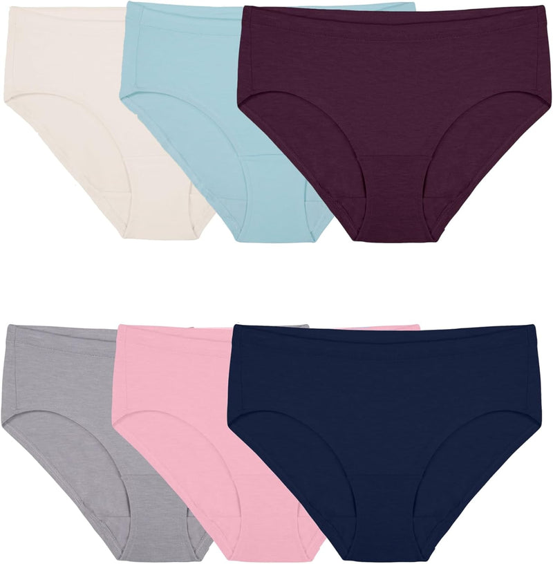 womens Fit for Me Women's Microfiber Briefs, 6 Pack Underwear (pack of 6) - Hipster - Modal - 6 Pack