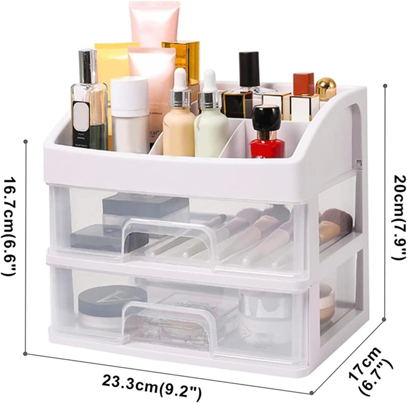 ALOXE Cosmetic Organizer Box Drawers Storage Plastic Stationary Box | Make Up Organiser For Women