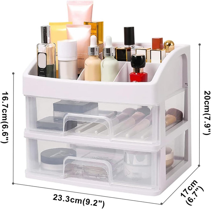 ALOXE Cosmetic Organizer Box Drawers Storage Plastic Stationary Box | Make Up Organiser For Women