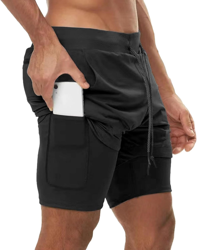 Dress Cici Gym Shorts for Men, Men's Activewear Running Shorts,Drawstring Gym Shorts Men, 2 Layer Loose Athletic Shorts with 4 Pockets