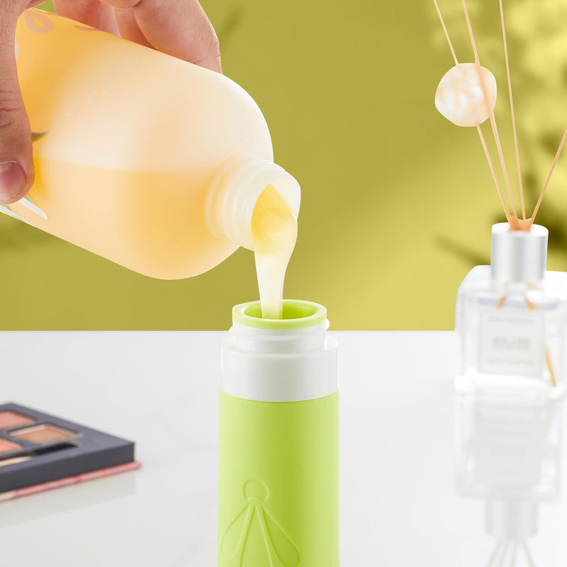 INSFIT Travel Bottles for Toiletries, TSA Approved 90ml Travel Size Containers, BPA Free Leak Proof Squeezable Silicone Tubes for Shampoo Conditioner Lotion Soap with Labels