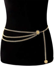 Elegant Multi Layer Gold Waist Chain For Women, Fashion Metal Decorative Waistband, Adjustable Stylish Ornament, Versatile Match For Jeans,Skirts,Dresses