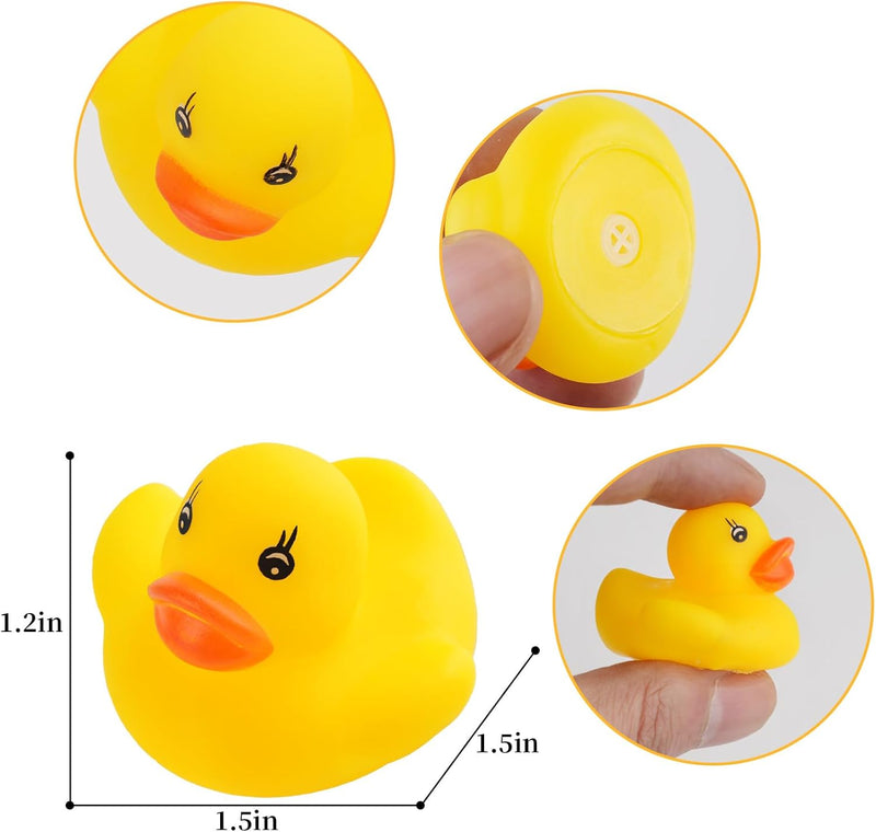 Guaren us 50-Pieces Float & Squeak Mini Rubber Duck Baby Bath Ducky Sound Shower Toys for Kids