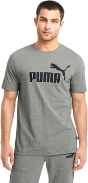 PUMA mens ESS Logo Tee T-Shirt (pack of 1) - Medium Gray-Heather