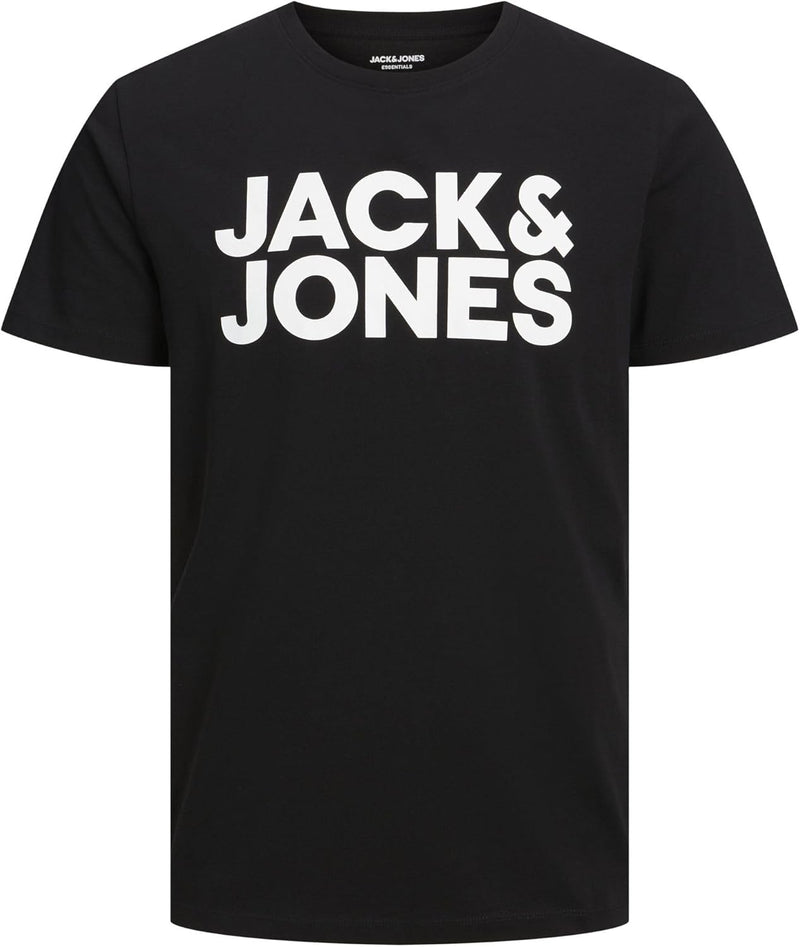 Mens Jjeorganic Basic Tee Ss O-neck Mp T-Shirt (pack of 1) - Black/Fit: Slim/Large Print/White