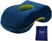 WOWSEA Soft Nap Donut Pillow, Ergonomic Memory Cotton Wedge Pillow for Sleeping, Slow Rebound Desk Nap Pillow (Slightly Hard) for Slender Ladies & Teenagers, Comfortable Washable Velvet Cover
