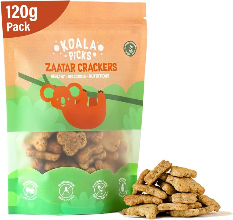 Koala Picks 120g Zaatar Crackers - Healthy Middle Eastern Savory Snack - 120g