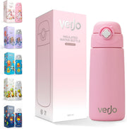 Kids Water Bottle 500ml Insulated Stainless Steel Water Bottle for Kids with Straw Leakproof, BPAFree, Reusable Bottle for School, Travel, Sports & Daily Hydration (CROWNED UNICORN) - PINK classic