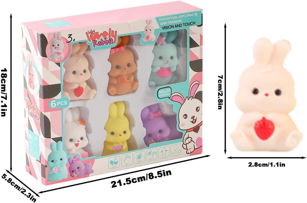 NALACAL Charming Bunny Bathtub Toy, Rabbit Floating Toy, Baby Bath Toys, Cute Floating Toy, 6 Pcs Novelty Bath Tub Toys with Sound Baby Shower Float Bunny Bathtub Toy for Girls and Boys Toddler