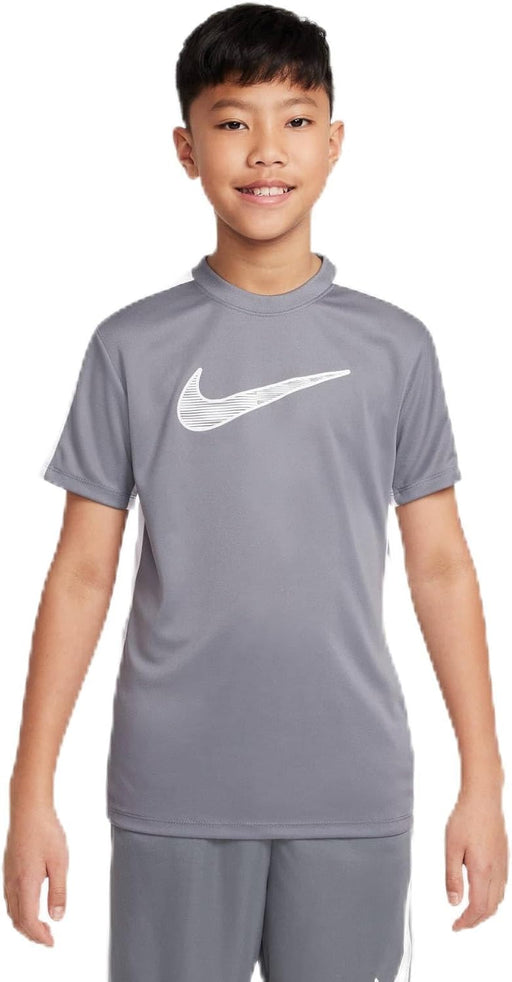 Unisex Children's Trophy23 Dri-fit Short Sleeve Top for Older Children Short Sleeve Top - SMOKEGREYWHITEWHITE