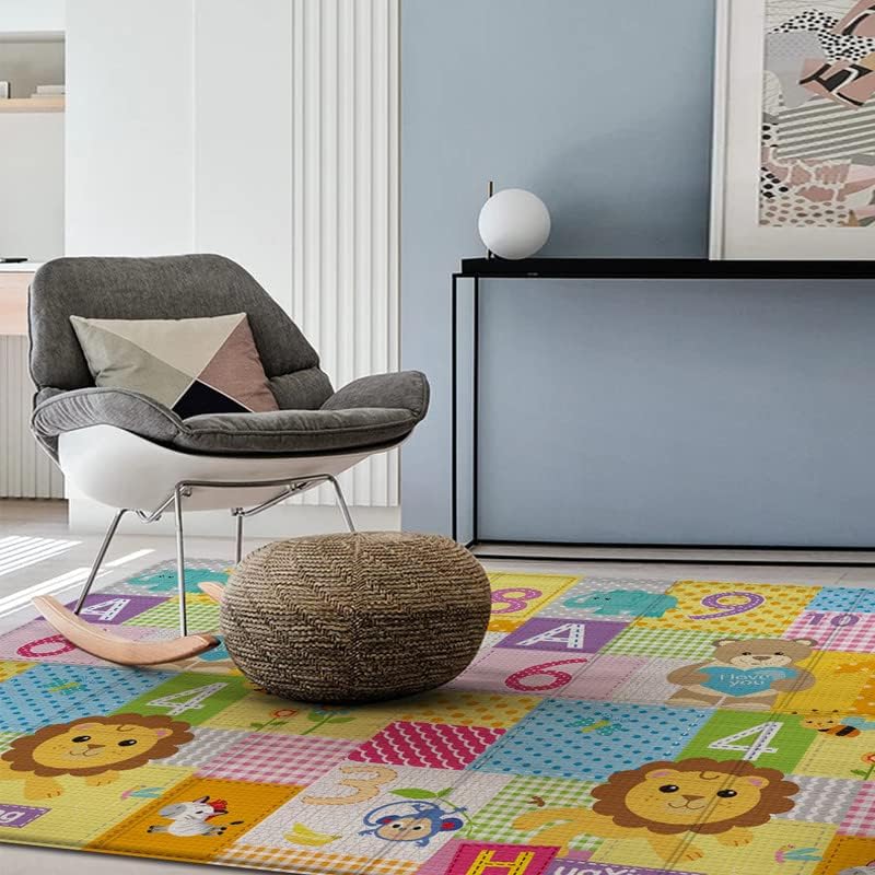ANUMITRA Foldable Baby Play Mat Waterproof Non-Slip Cotton Playmat for Kids Toddlers Babies Double Sided Large Baby Mat for Floor Play 150 to 180cm Easy to Clean Use Indoor and Outdoor