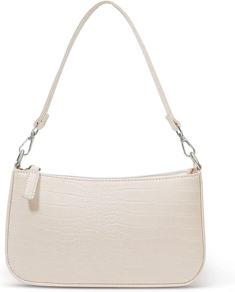 Small Shoulder bag with 2 Removable Straps Cross Body Clutch Purse Handbag for Women - ivory