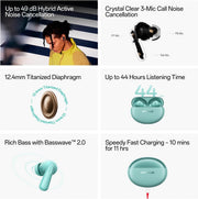 OnePlus Nord Buds 3 Pro Truly Wireless Bluetooth Earbuds with upto 49dB Active Noise Cancellation,12.4mm Dynamic Drivers,10mins for 11Hrs Fast charging with upto 44Hrs Music Playback Soft Jade