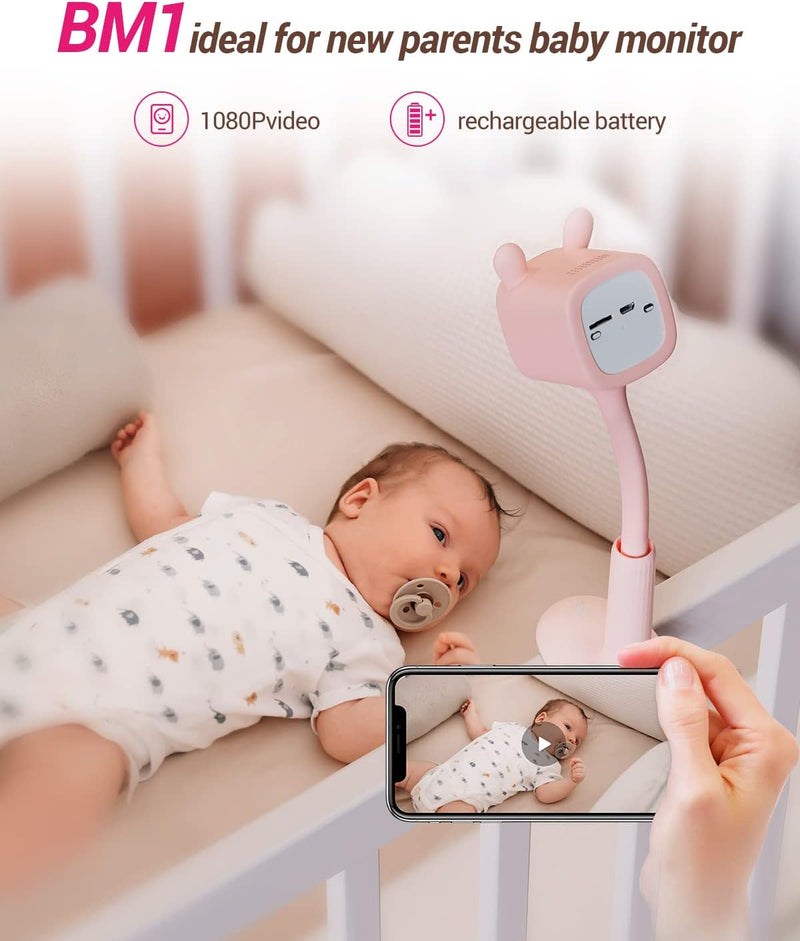 EZVIZ Wireless Battery-Powered Baby CAM, Crying Detection, Baby Activity Detection, Out-of-Crib Alert, 1080P, IR Night Vision, Wire-Free Setup, Two-Way Talk, SD Card,Blue Color for Boys (BM1)