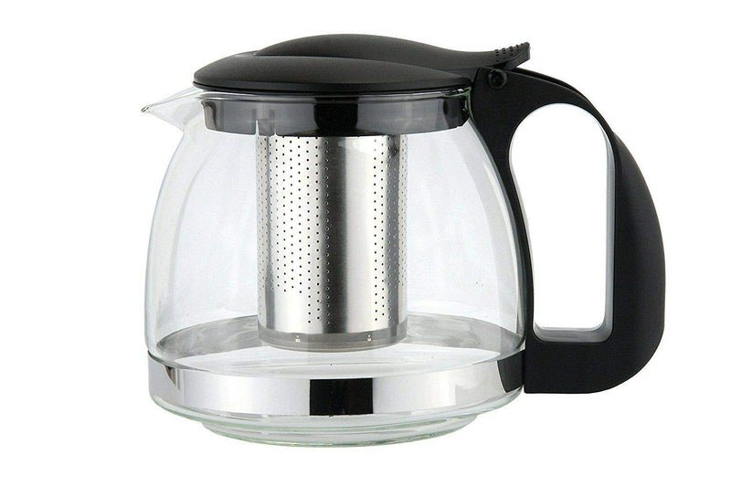 Glow Glass 1100ml Infusion Teapot â€“ Stylish Modern Heat Resistant Glass Tea Pot with Stainless Steel Infuser and Cool Touch Handle â€“ Perfect for Infusing Herbal Fruit Loose Leaf Tea in Home Kitchen