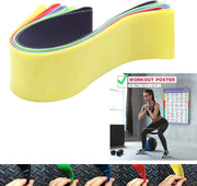 SKY LAND Resistance Band Exercise Home Gym Fitness, Yoga Resistance Loop Bands For A Different Kind Of Workout Em 9241, Black,Blue,Yellow,Red,Green