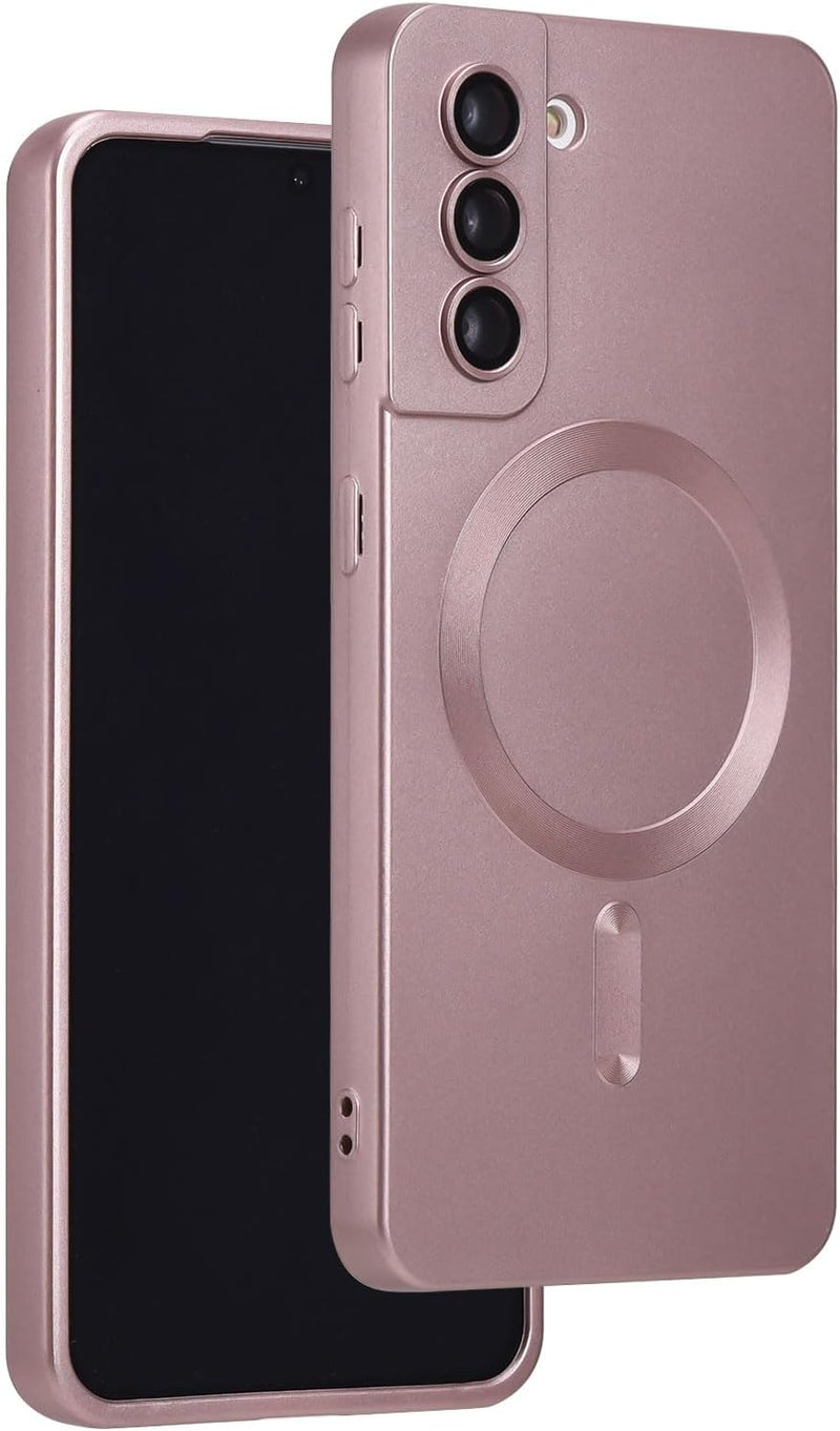 Magnetic for Samsung Galaxy S23 Ultra Case,Soft Silicone Samsung S23 Ultra Phone Case with Camera Protection,Anti-Fingerprint Samsung Galaxy S23 Ultra Case Compatible with MagSafe, Red - S21 Plus Pink