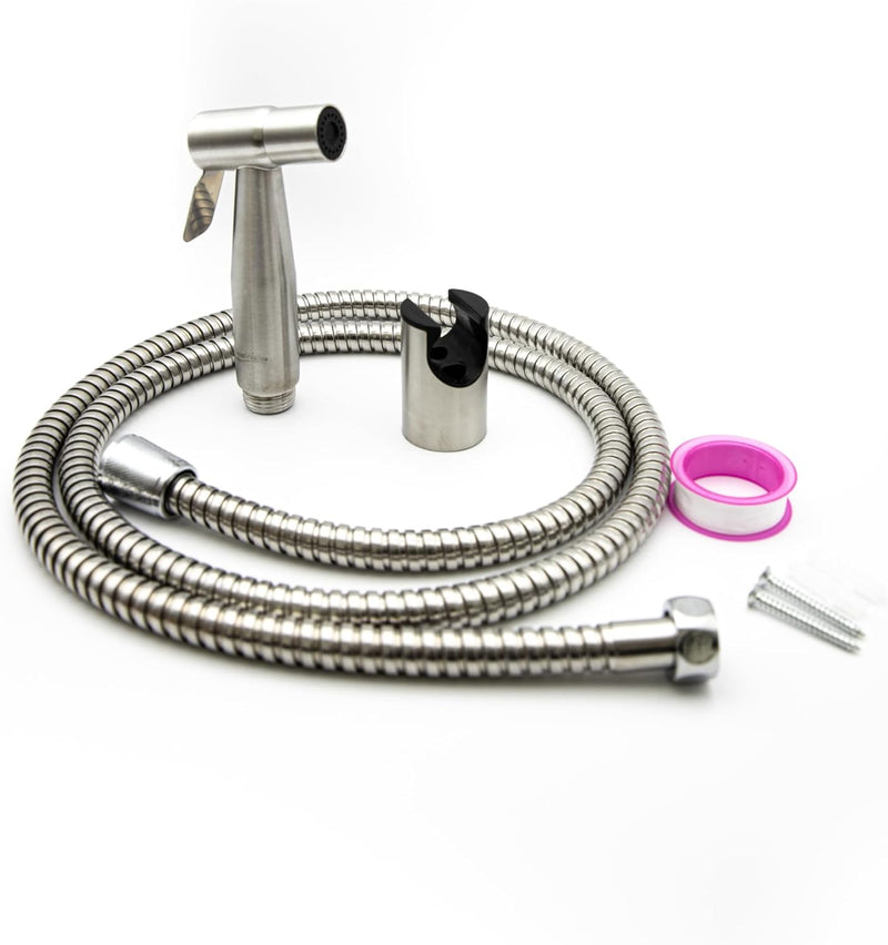 Desert Horizon 4 pieces Handheld Stainless Steel Bidet Sprayer Set, Toilet Shattaf with 1.4M Hose, Toilet Water Sprayer, Wall Mounted Handheld Bathroom Spray for Personal Hygiene.