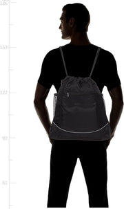 Showay Basketball Backpack, Foldable Soccer Backpack Gym Bag Sackpack Sports Sack with Detachable Ball Mesh Bag for Volleyball Baseball Yoga, Black