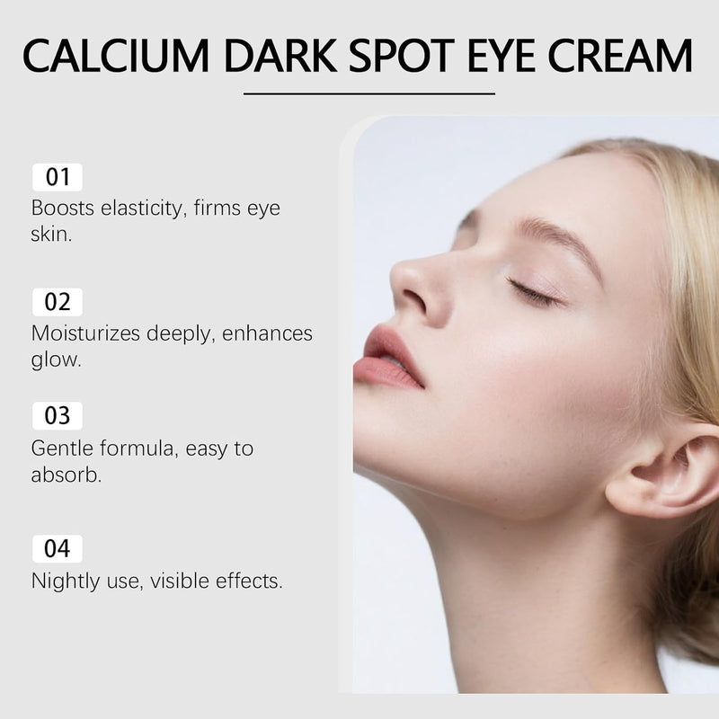 Calcium Dark Spot Erasing Eye Cream, Collagen Niacinamide Under Eye Cream for Dark Circles, Puffiness & Fine Lines, Anti Wrinkle Firming & Hydrating Eye Cream for Brighter-15g