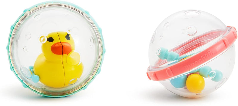 Munchkin Float & Play Bubbles, bath toy, bath activity fun, colorful toy to keep kids engaged, infant/baby/toddler/kids, 4 months and above, pack of 2.