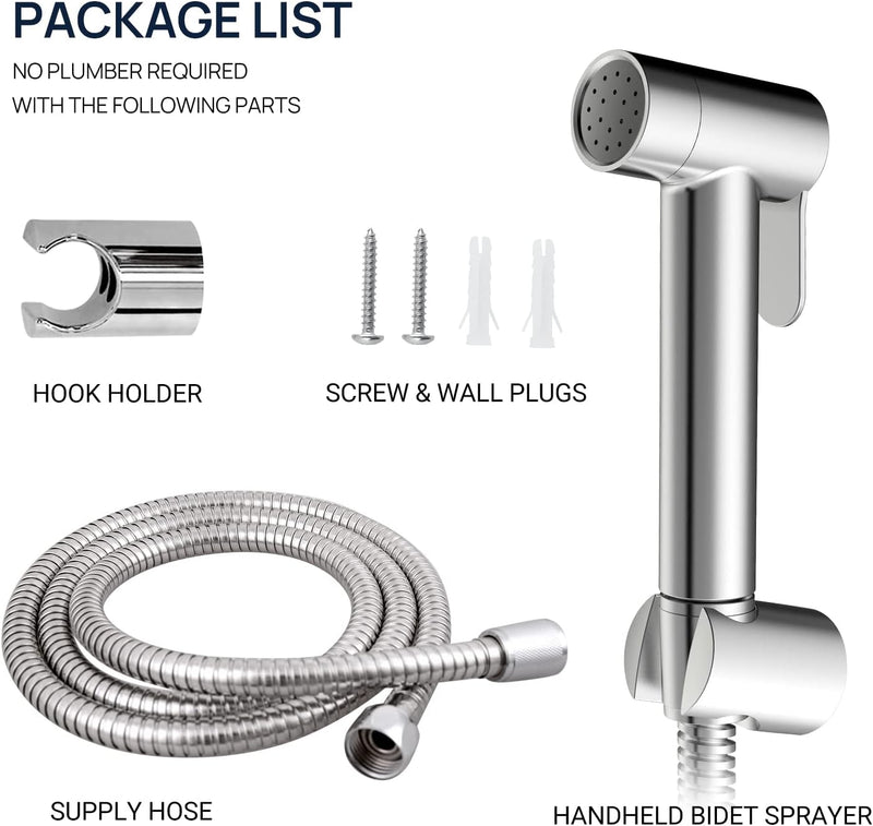 JOMOO Shattaf, Copper Alloy Bidet Sprayer for Toilet, Handheld Bidet Shower with 47inch Bidet Hose and Holder for Muslim Shower and Personal Hygiene